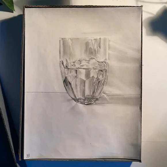 Signed Pencil Still Life Drawing
